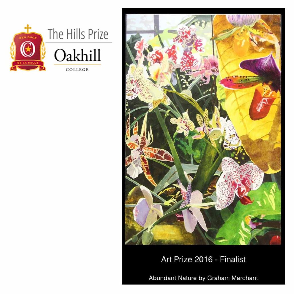 Graham Marchant, finalist, The Hills Prize 2016 for his painting 'Abundant Nature'.