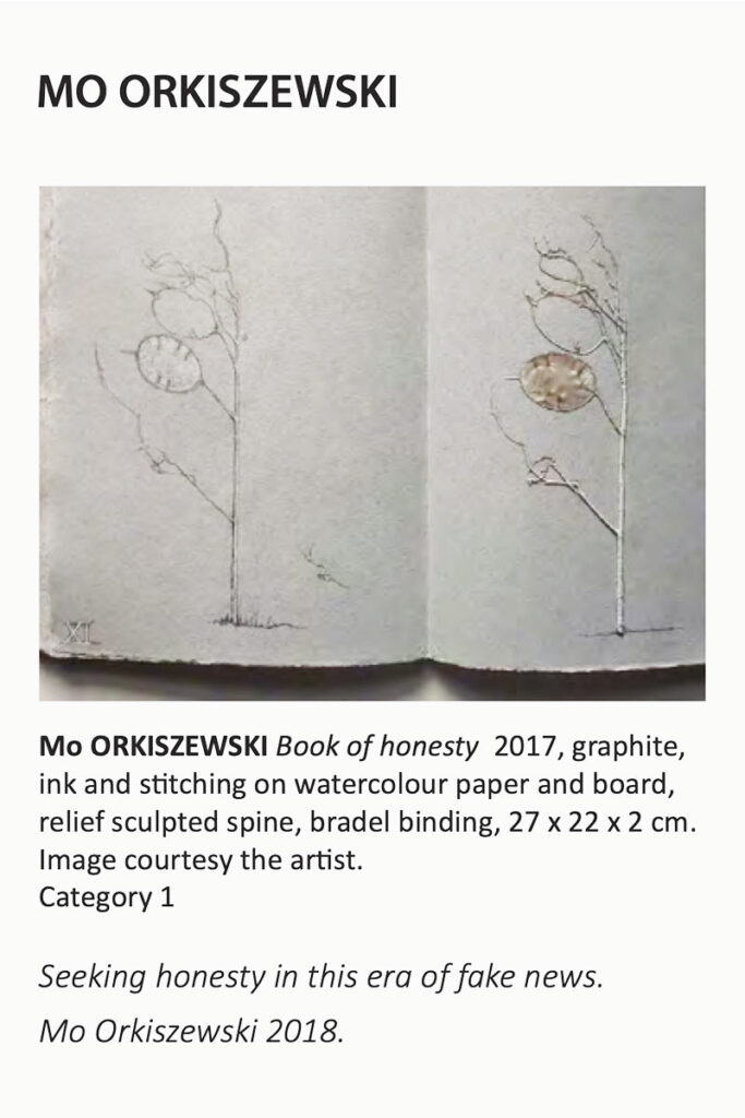 Mo Orkiszewski | Finalist | 2018 Libris Awards | The Australian Artists´ Book Prize | Artspace, Mackay, Qld
